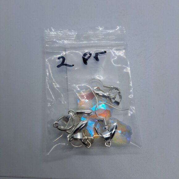 Ab crystal earrings clear crystal and silver tone earwires - Picture 5 of 5